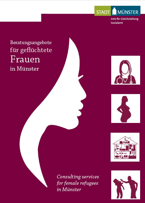Cover der Broschüre 'Angebote für geflüchtete Frauen' 2020